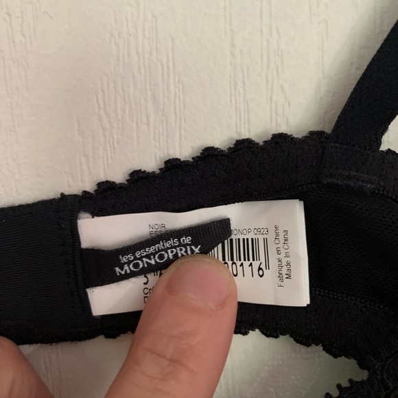 Monoprix Lace Bra with Velvet Polka Dot Detail - Picture 4 of 6